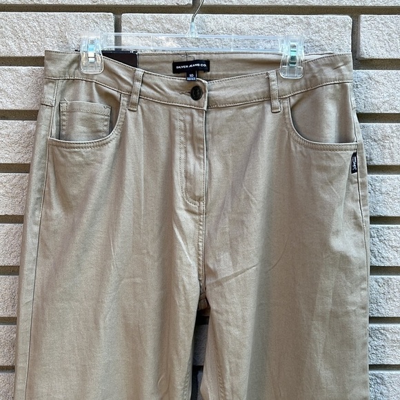 Silver Jeans “Ashley” High Waist Wide Leg Khakis Sz 10 - Picture 2 of 11